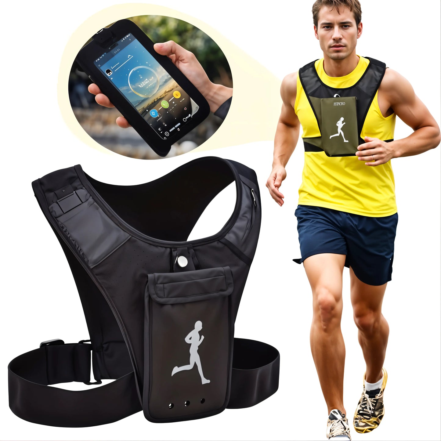 Gilet Support de téléphone pour sports unisex - سترة رياضية لحمل الهاتف لرجال و النساء